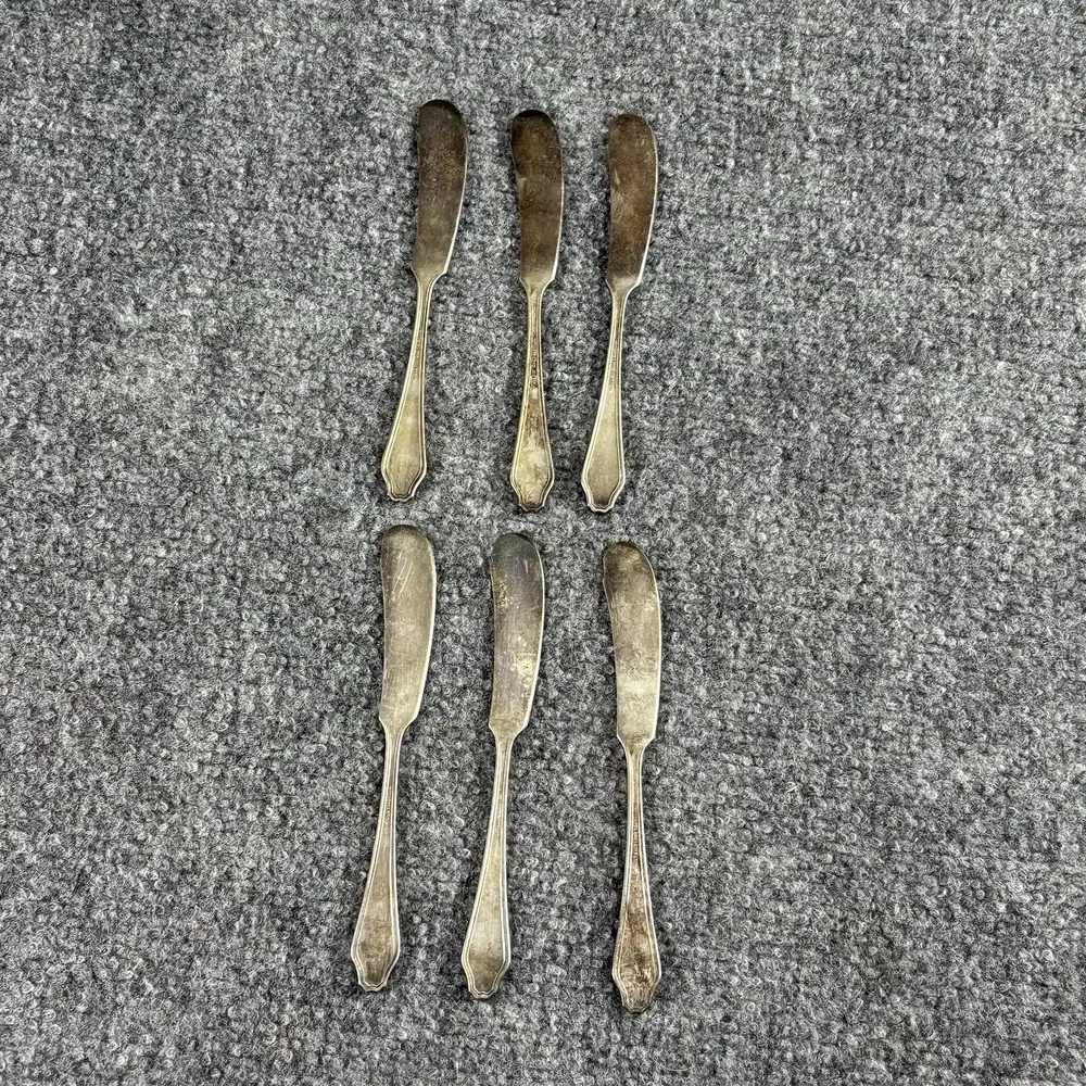 Vintage Rogers & Bro. Garland 1914 A1 Silverplate Butter Spreaders Set of 6